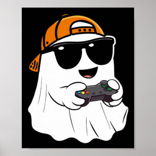 Halloween Boys Kids Ghost Gamer Beängstigend Costu Poster
