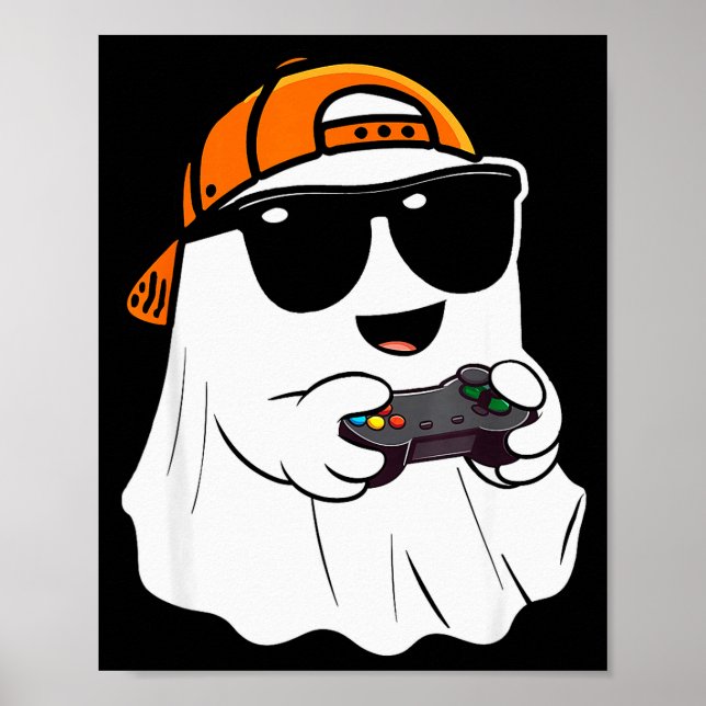 Halloween Boys Kids Ghost Gamer Y Costume Gaming M Poster (Vorne)
