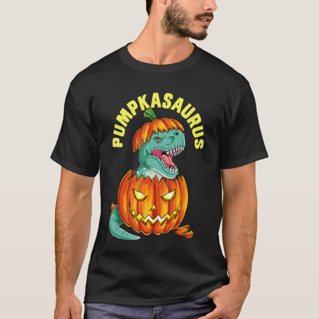 Halloween Boys Men Pumpkasaurus Dinosaur Pumpkin R T-Shirt (Vorderseite)