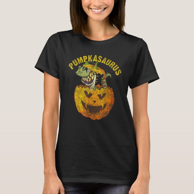Halloween Boys Men Pumpkasaurus Dinosaur Pumpkin   T-Shirt (Vorderseite)