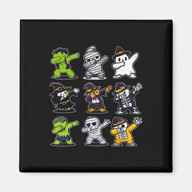 Halloween Boys Skeleton Zombie Beängstigend Pumpki Magnet (Vorne)