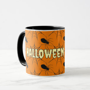 Halloween-Brau Classic Spinnennetz-Glittermuster Tasse