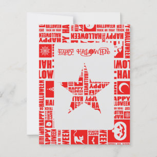 Halloween Brauch Coole Whimsical-Typografie Rot Postkarte