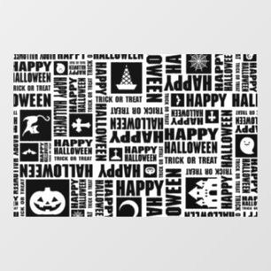 Halloween Brauch Coole Whimsical-Typografie Schwar Fensteraufkleber