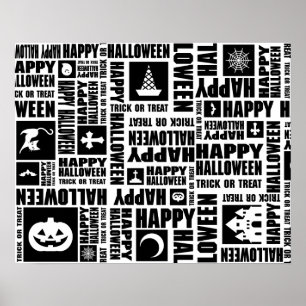 Halloween Brauch Coole Whimsische Typografie Schwa Poster
