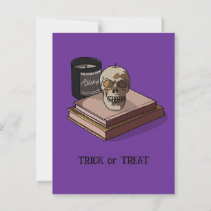 Halloween Brauch Skurril Lustiger Totenkopf Postkarte