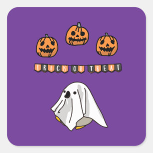 Halloween Brauch Skurrile Lustige Moderne Lila Quadratischer Aufkleber
