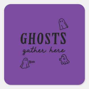 Halloween Brauch Skurrile Lustige Moderne Violett Quadratischer Aufkleber