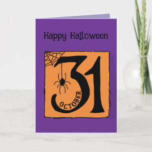 Halloween Brauch Whimsical Lustig Modern Violett Karte