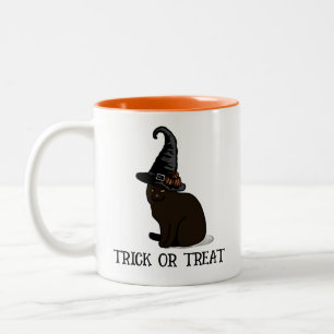 Halloween Brauch Whimsical Lustig Schwarze Katze M Zweifarbige Tasse