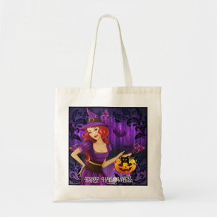 Halloween Brauch Whimsical Süße Hexe Lila Tragetasche