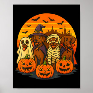 Halloween brauner Labrador Geist gruselig Schokola Poster
