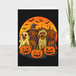 Halloween Brauner Labrador Geist Gruseliger Schoko Karte