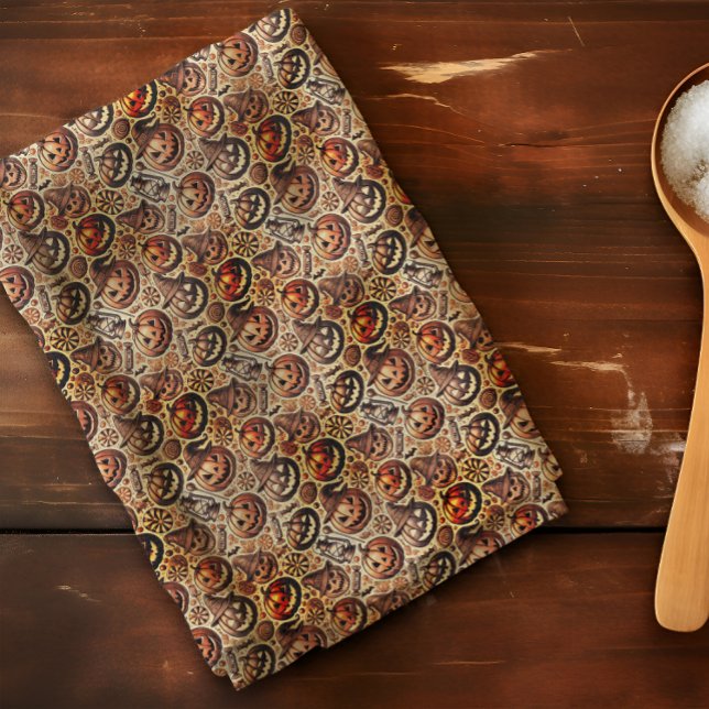 Halloween-braunes Design Geschirrtuch (Von Creator hochgeladen)