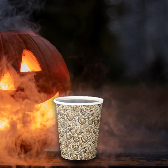 Halloween-braunes Design Pappbecher (Von Creator hochgeladen)