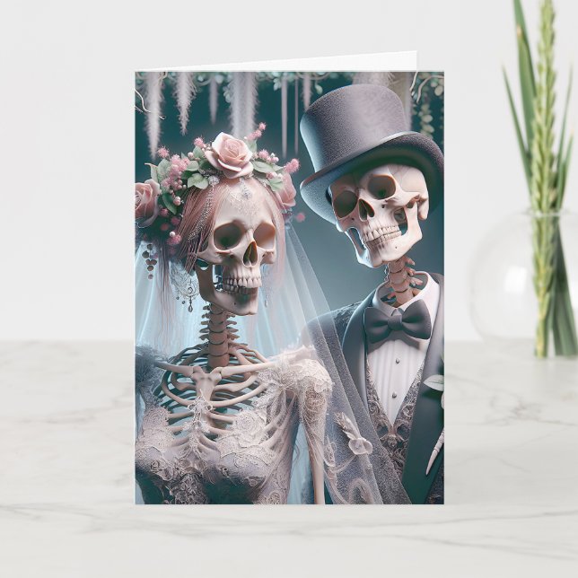 Halloween Braut und Bräutigam Karte (Vorderseite)