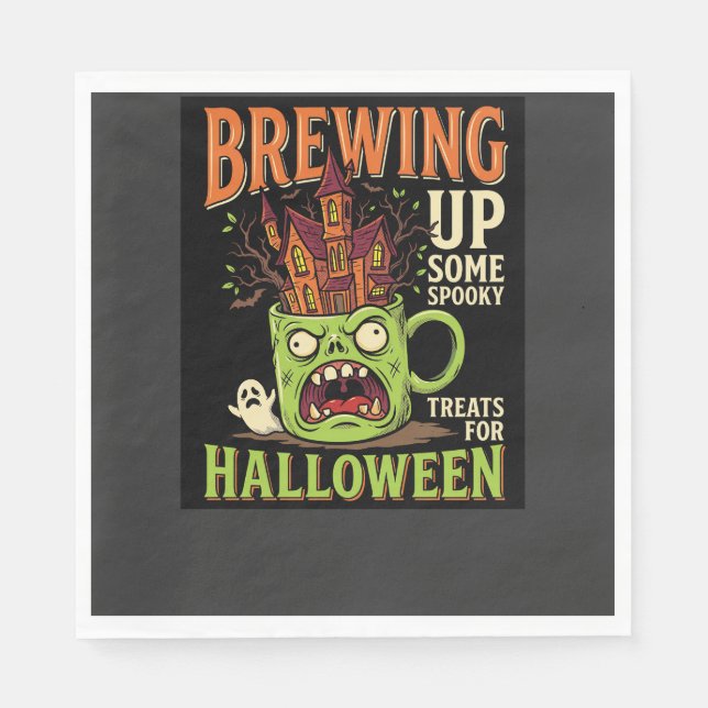 Halloween braut unheimliche Behandlungen Heimgesuc Serviette (Vorderseite)