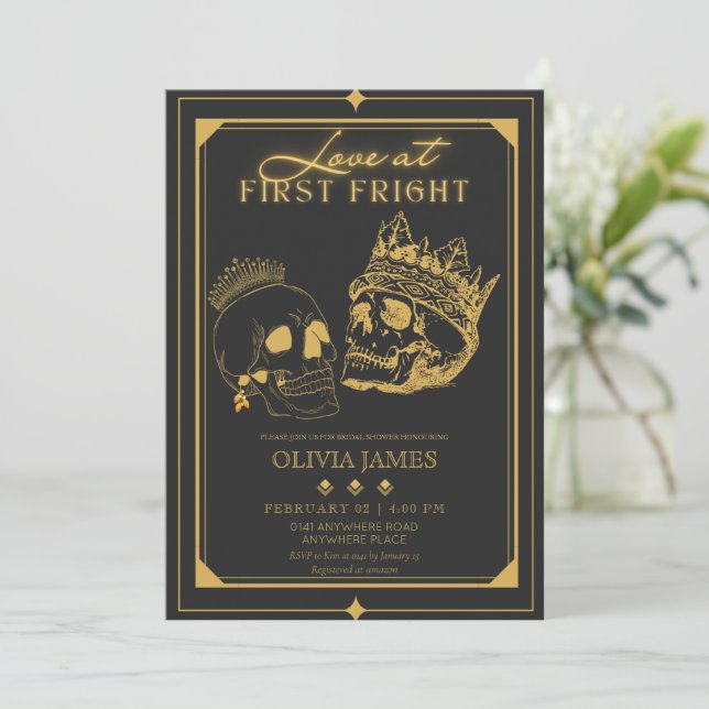 Halloween-Brautparty Einladung (Stehend Vorderseite)