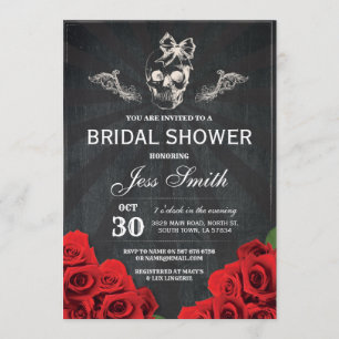 Halloween-Brautparty-Party-Rosen-Blumen laden ein Einladung
