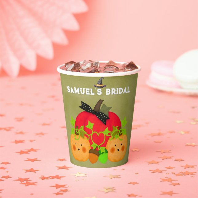 Halloween Brautparty Pumpkin Couple Pappbecher (Insitu)