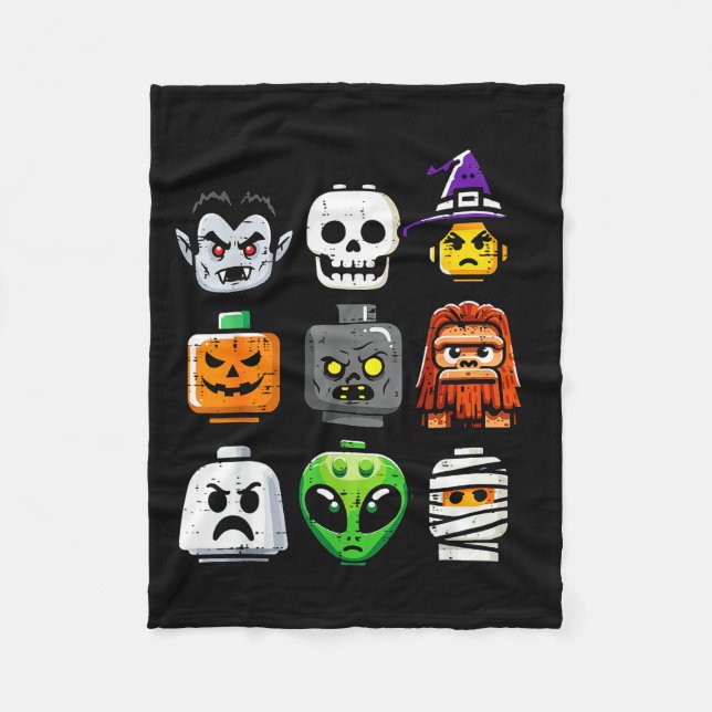 Halloween Brick Pumpkin Ghost Heads Costume Boys K Fleecedecke (Vorderseite)