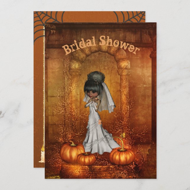 Halloween Bridal Dusche Einladung (Vorne/Hinten)