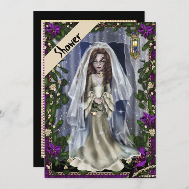 Halloween Bridal Dusche Einladung (Vorne/Hinten)