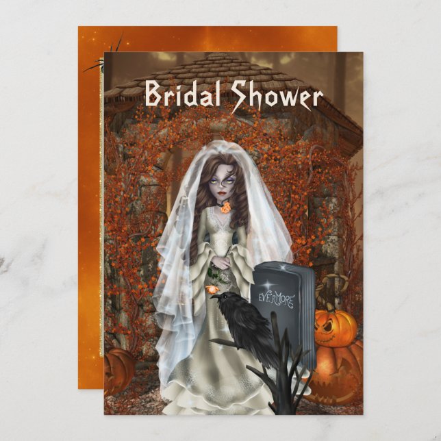 Halloween Bridal Dusche Einladung (Vorne/Hinten)