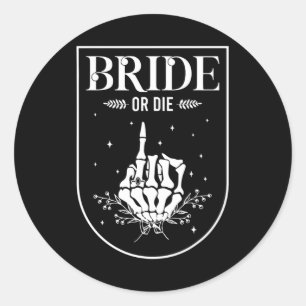 Halloween-Bridge oder Die Gothic-Junggeselinnen-Ab Runder Aufkleber