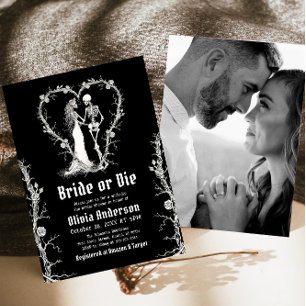 Halloween Bridge oder Die Skeleton-Brautparty Einladung