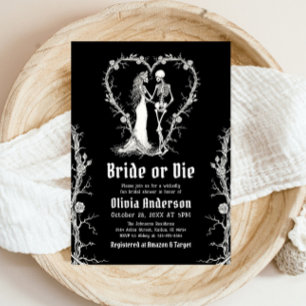 Halloween Bridge oder Die Skeleton-Brautparty Einladung