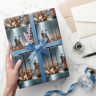 Halloween Bridge und Groom Dancing Geschenkpapier