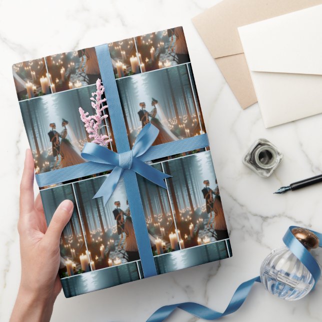 Halloween Bridge und Groom Dancing Geschenkpapier (Schenken)