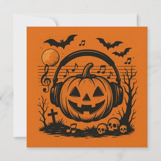 Halloween-Briefkopf mit Musik (Vorderseite)