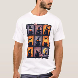 Halloween Briefmarke Collage T-Shirt