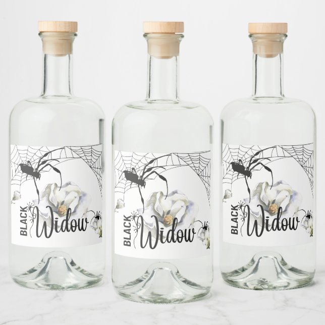 Halloween Briefmarke Collection "Black Widow" Alkoholflaschenetikett (Flaschen)