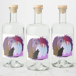 Halloween Briefmarke Collection "Howling Night" Alkoholflaschenetikett