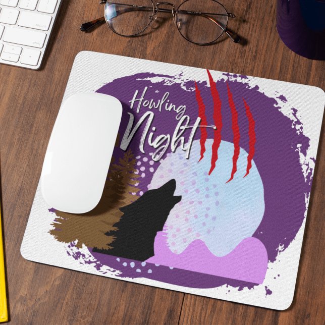 Halloween Briefmarke Collection "Howling Night" Mousepad (Halloween Stamp collection - Howling Night Mousepad from The Beekeeper Store)