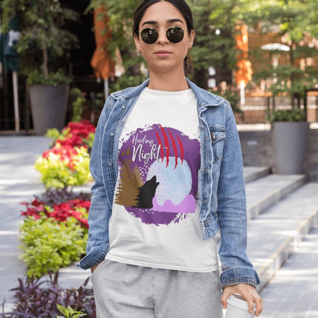 Halloween Briefmarke Collection "Howling Night" T-Shirt (Halloween Stamp collection - Howling Night T-shirt design from The Beekeeper Store)