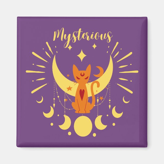 Halloween Briefmarke Collection "Mysterious" Magnet (Vorne)