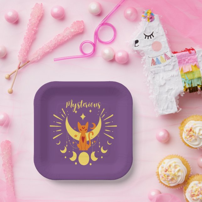 Halloween Briefmarke Collection "Mysterious" Pappteller (Party)