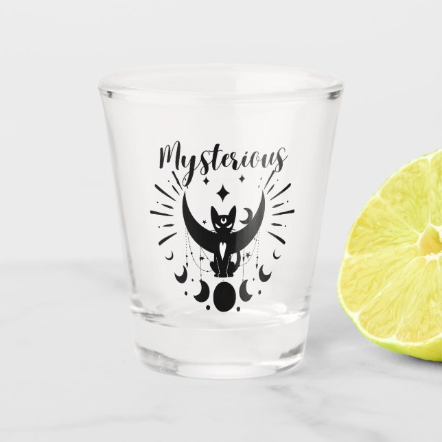 Halloween Briefmarke Collection "Mysterious" Schnapsglas (Vorderseite)