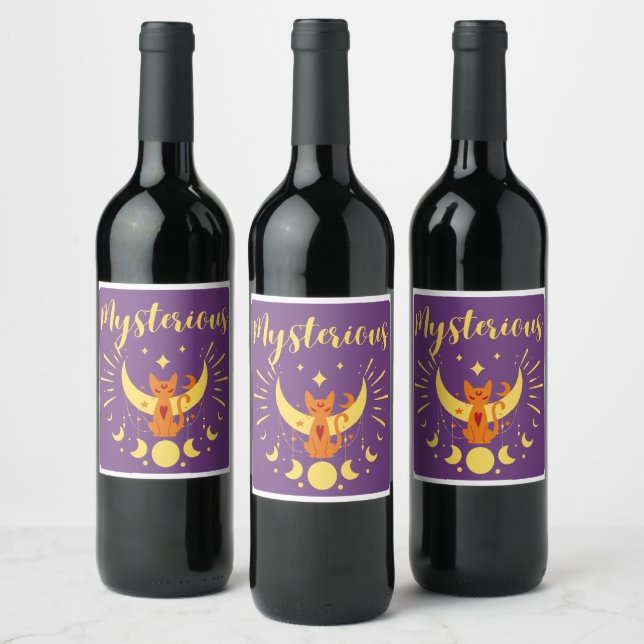 Halloween Briefmarke Collection "Mysterious" Weinetikett (Flaschen)