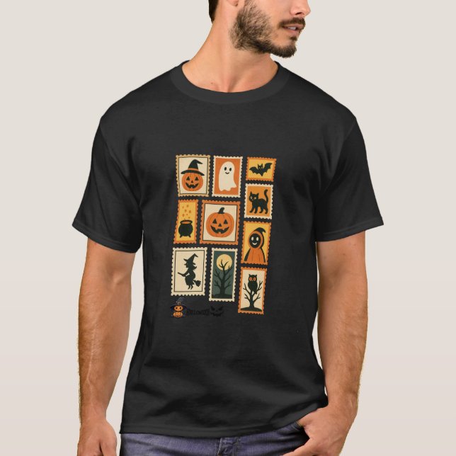 Halloween-Briefmarke T-Shirt (Vorderseite)