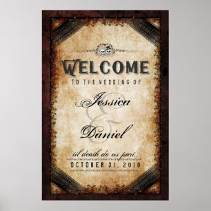 Halloween Brown Gothic 24x36 Willkommen bei Hochze Poster