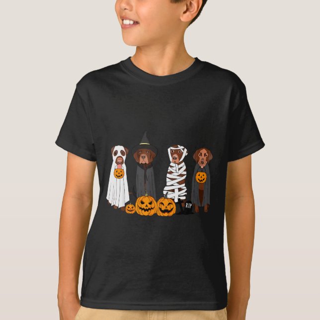 Halloween Brown Labrador Ghost Soky Chocolate Lab  T-Shirt (Vorderseite)