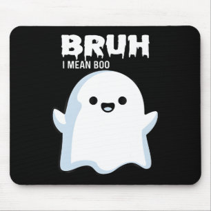 Halloween Bruh Ghost Boo Skull Pumpkin Boys Kids m Mousepad