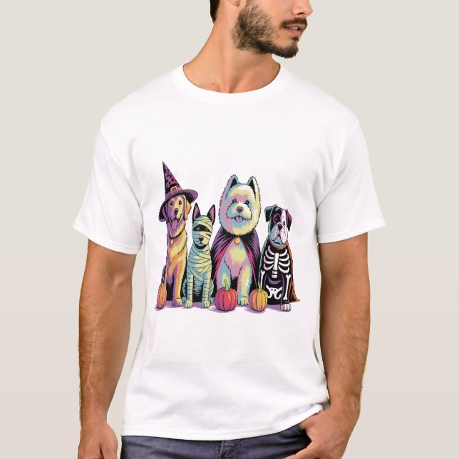 Halloween Brush Squad Dog T-Shirt (Vorderseite)