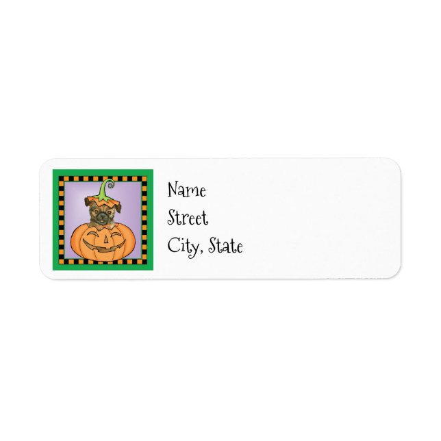 Halloween Brussels Griffon Label (Vorne)
