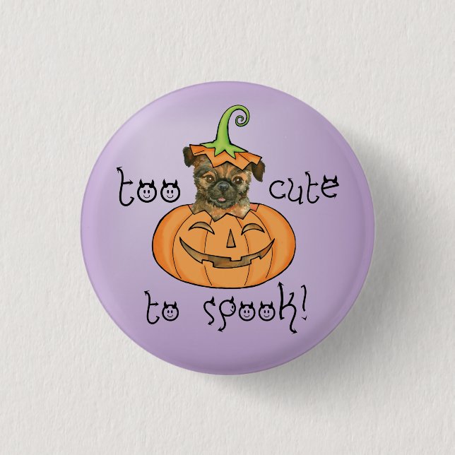 Halloween Brussels Griffon Pinback Button (Vorderseite)
